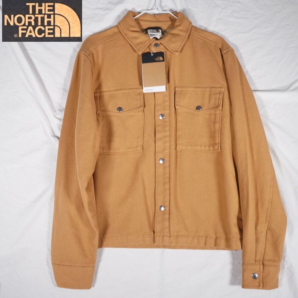 The North Face Twill Snap Button Jacket Shacket Brown XS NWT